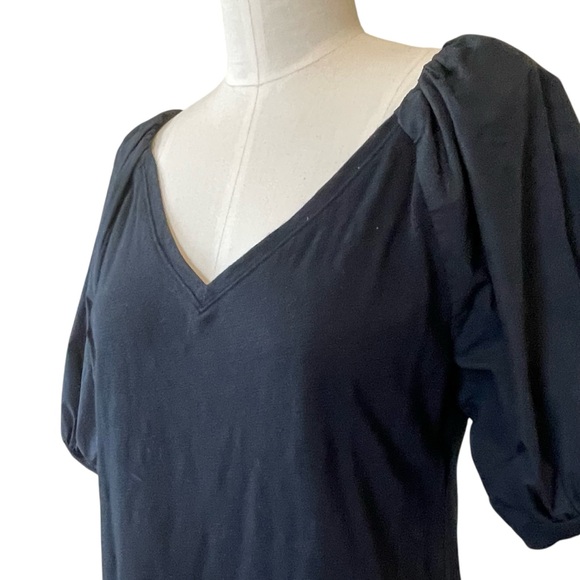 ❤️ Anthropologie x Maeve ‘Annika’ Black Puff Sleeve Sheath Dress - Picture 6 of 12